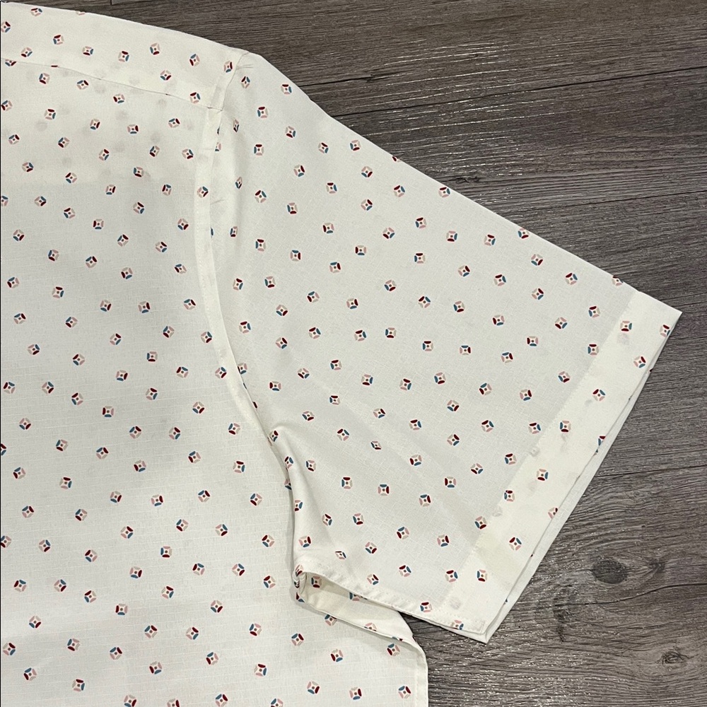 Alfani Off-White Patterned Button Down Shirt - image 5